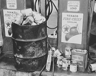 Vintage Style Texaco Gas Pump Pencil holder Fire Chief Desk Art 