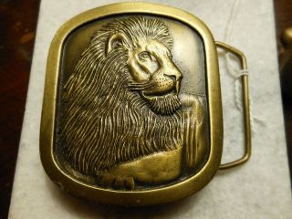 brass lion belt buckle