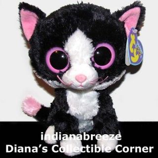 PEPPER ~ Black & White 6 Cat ~ Ty Beanie Baby Boos ~ NEW ~ Ready to 