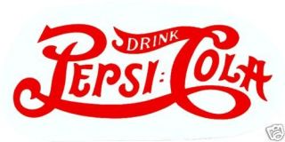 BUY QUALITY ~ 2 Pepsi Cola 8 Script Decals Soda Machine / Cooler 