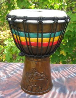 12x8 Freedom Drums Rasta Conquering Lion Djembe Bongo Hand Drum