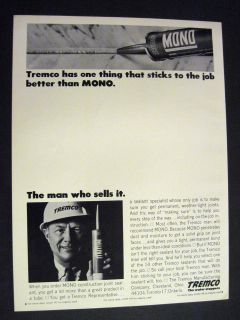 Vintage image of tube of sealant Mono by Tremco Mfg Cleveland OH 1969 