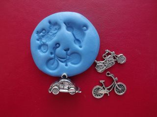 Three Transport Silicone Mould, Charms, Sugarcraft, Cupcake Toppers