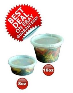   + 16oz Clear Plastic Soup/Food Deli Containers w/Lids Microwaveable