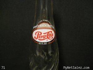 Vintage Pepsi Cola Clear Glass Soda Bottle 10 oz. 1970s?