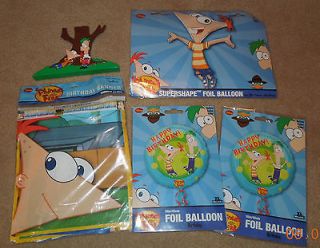 PHINEAS & FERB BIRTHDAY PARTY SUPPLIES CAKE TOPPER, BALLOONS & BANNER 
