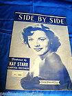 VTG Kay Starr Cover Sheet Music Piano & Vocal Side By Side by 