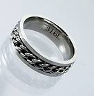 Stainless Steel Chain Spinner 316L Ring Band Size 6 7 8 9 10 11 12 13 