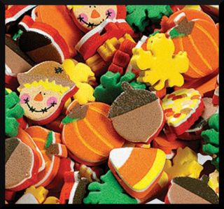 50 Foam Beads   Autumn Harvest ABCraft Scarecrow Pumpkin Candy Corn 