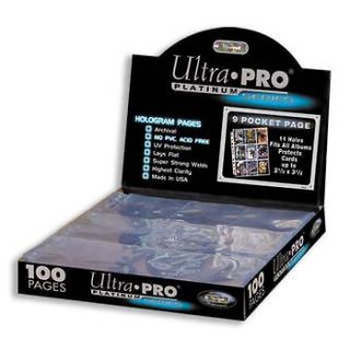 Box 100 Ultra Pro Platinum 9 Pocket Coupon Organizer Clear Holder 