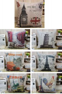   New York Paris London Big Ben pattern cushion cover pillow case,17