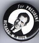 1968 pin NIXON for President pinback button