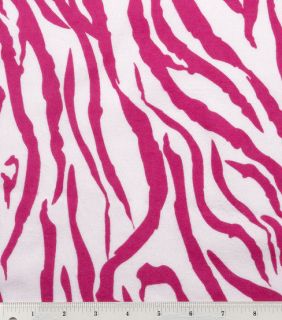 Zebra Hide Stripe Flannel Fabric   Hot Pink Raspberry   HALF YARD