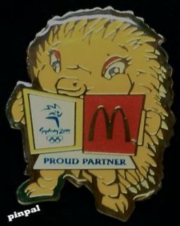 McDonalds Olympic Pin Badge~Sydney 2000~Proud Partner~Mascot Millie