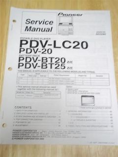 Pioneer Service Manual~PDV LC2​0/20 DVD Player~Origina​l~Repair