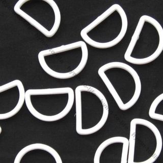 100/500 pcs White plastic Dee Rings for 3/4 Webbing D Ring
