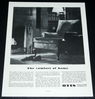 1934 OLD MAGAZINE PRINT AD, OTIS ELEVATOR, THE COMFORT OF HOME