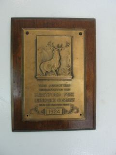 Hartford Fire Insurance Company, 1924 brass plaque on wood, old 