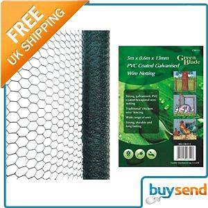   6M X 25MM Green Pvc Coated Garden Wire Fencing Fence Netting Border