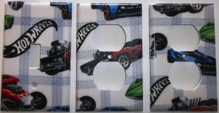   Race Cars Light Switch/Outlet Double Plate Wall Decor Boys Bedroom