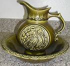 McCoy art pottery pitcher basin 1968 Mc Coy bowl turkey