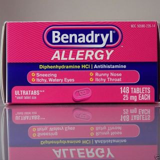 Benadryl Allergy 148 Ultratabs Diphenhydramine HCl 25 mg Antihistamine
