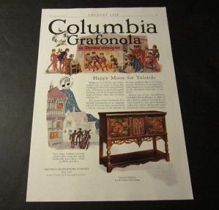 Old 1919   Columbia Grafanola   Print Advertisement   15th Century 