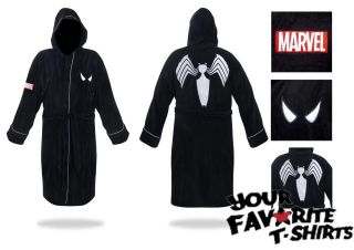 Spider Man Black Costume Venom Hooded Toweling Bath Robe Marvel Comics