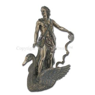 GOD OF SKY SUN AND POETRY APOLLO ON SWAN STATUE FIGURINE SOL GREEK 