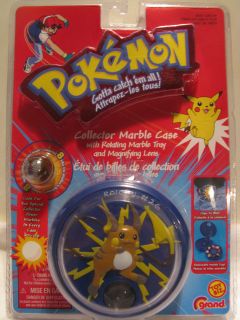 Pokemon Raichu Collector Marble Case Magnifying Lens & Rotating Tray 