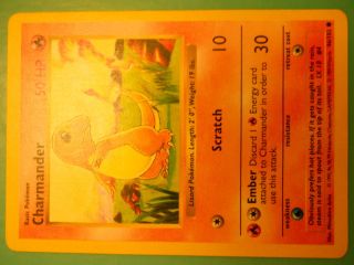 Pokemon card Charmander from base set, card # 46/102