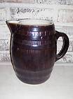 BROWN STONEWARE EARTHENWARE POTTERY WATER DRINK PITCHER