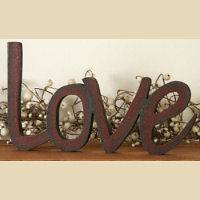 Country Primitive Wooden Shelf Decor Word Sign LOVE Cottage