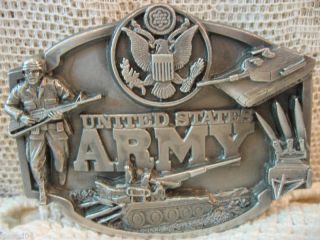 1987 U.S. Army Solid Pewter Belt Buckle   Oregon U.S.A