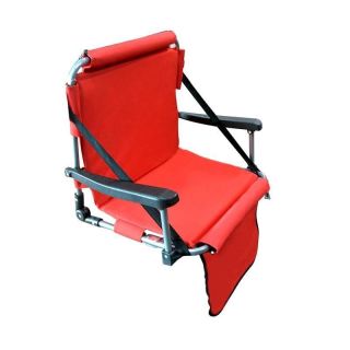 RED FOLDING STADIUM CHAIR W/ BACK PADDED BLEACHER SEAT METAL FRAME NEW