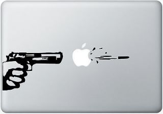   Macbook Decal Apple Gunfire Laptop Sticker Computer Auto Mac Humor