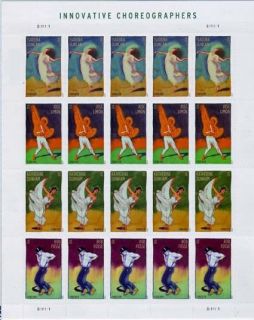   Choreographers sheet of 20 x Forever U.S. Postage Stamps NEW