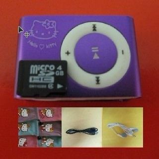 Hello Kitty Clip  player for 1G 2G 4G 8GB micro SD purple NEW P005