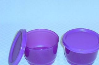 Tupperware SNACK CUPS Fruit Pudding Snack Dip Bowl 2pc Set NEW Purple