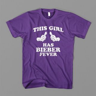 THIS GIRL has justin BIEBER FEVER concert tee beiber FUNNY WOMENS TEE 