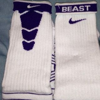   Elite BEAST FOOTBALL Socks size 8   12Large 1 Pair PURPLE white Vapor