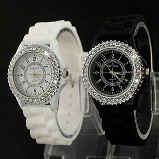 2pcs Best Lovely Gel Silicone Crystal Men Lady Jelly Watch Gifts LC17 