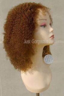 Lace Front 100% Indian Remy Wig 16 Afro Curly Curl Hausa