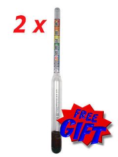 2x High accuracy ALCOHOL HYDROMETER FOR MOONSHINE & WHISKEY.