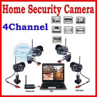   4CH Digital Wireless In/outdoor Camera Security CCTV System Kit