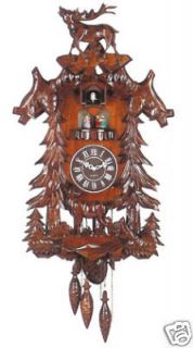 Large Deer Handcraft Wood Cuckoo Clock with 4 Dancers Dancing with 
