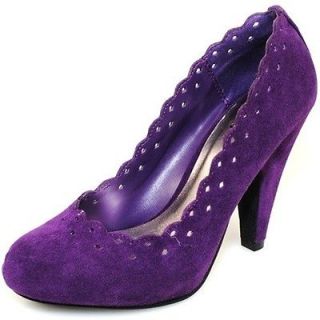 Qupid Sexy Womens Faux Suede Purple Pumps High Heel Shoes (Retail $45)