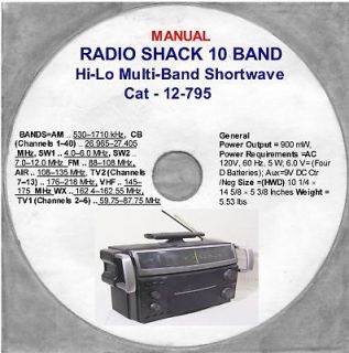 Radio Shack Multi Band CAT12 795 AM/FM/Air&VHF SW RCVR, Radio Shack 