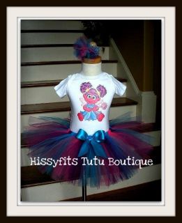 Girls Abby Cadabby Birthday Tutu outfit 12m to 7y White or Turquoise 