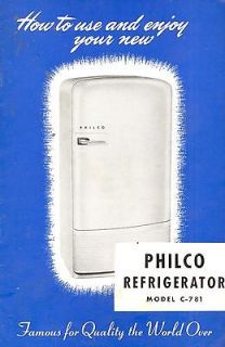   Refrigerator Model C 781 Booklet Features & Maintenance & Recipes